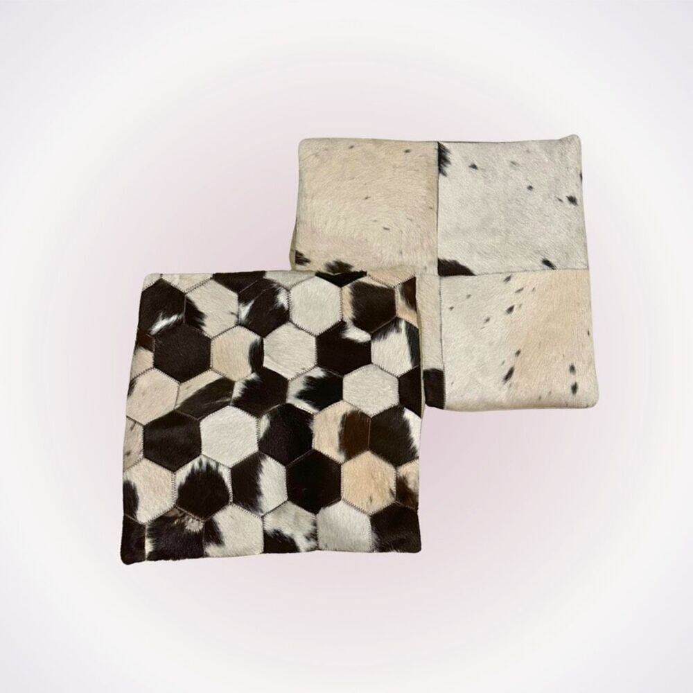 Cowhide Decorative Pillow Cover | Sz 18” x 18”
